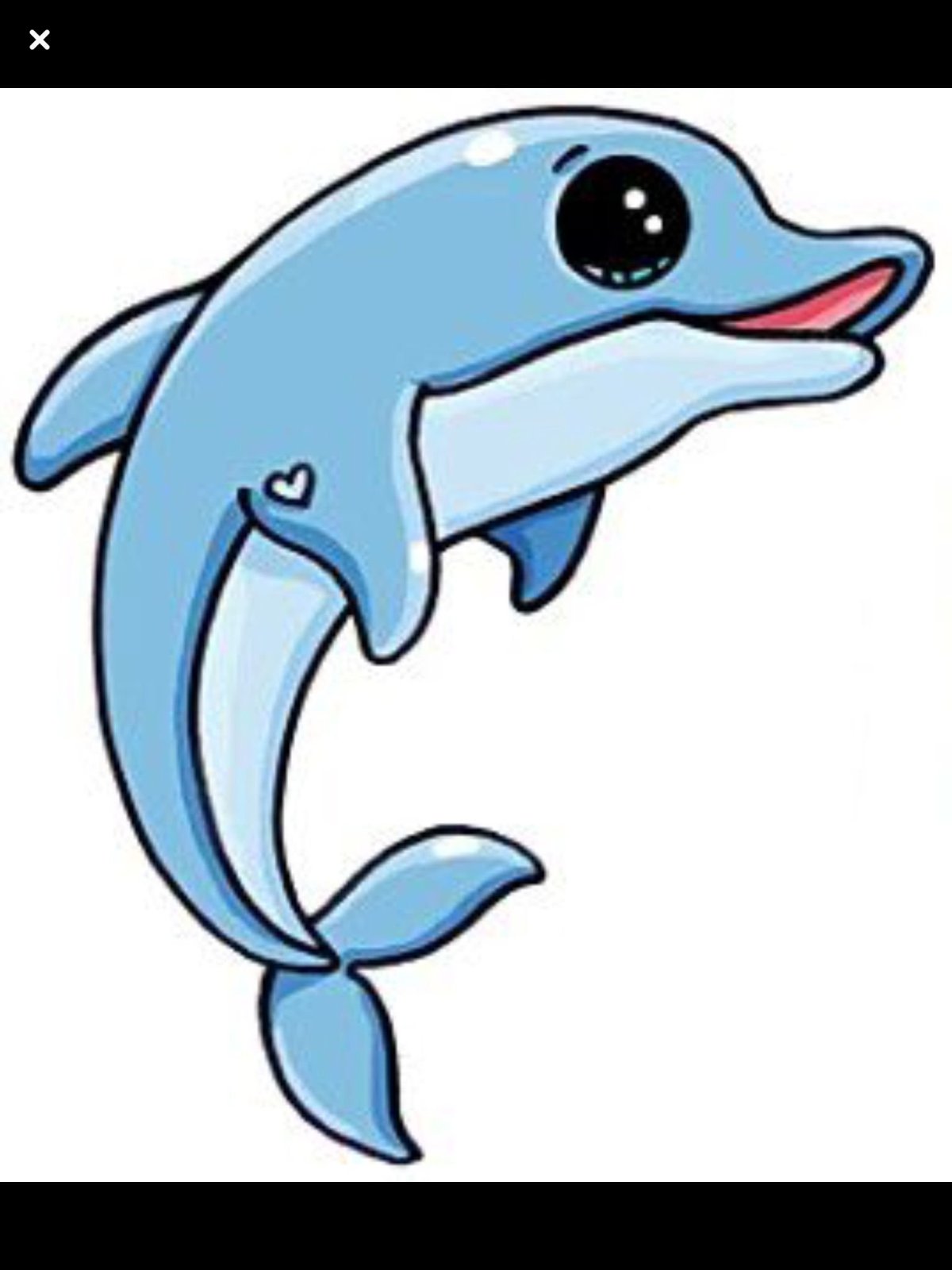 Рисунки для срисовки Дельфинчик