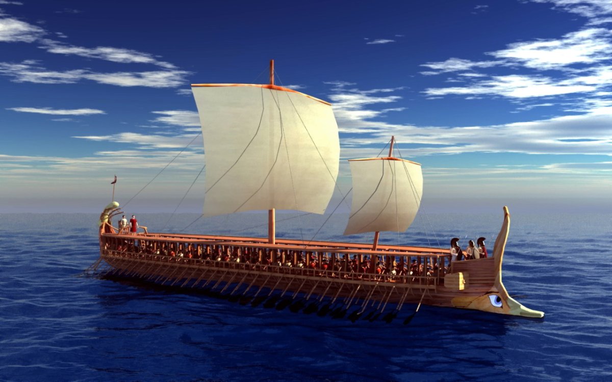 Римская трирема корабль