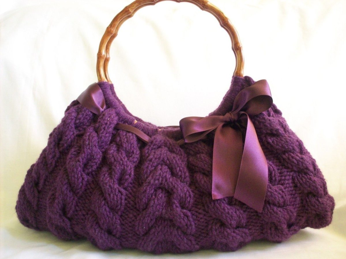 Вязаные сумки спицами
