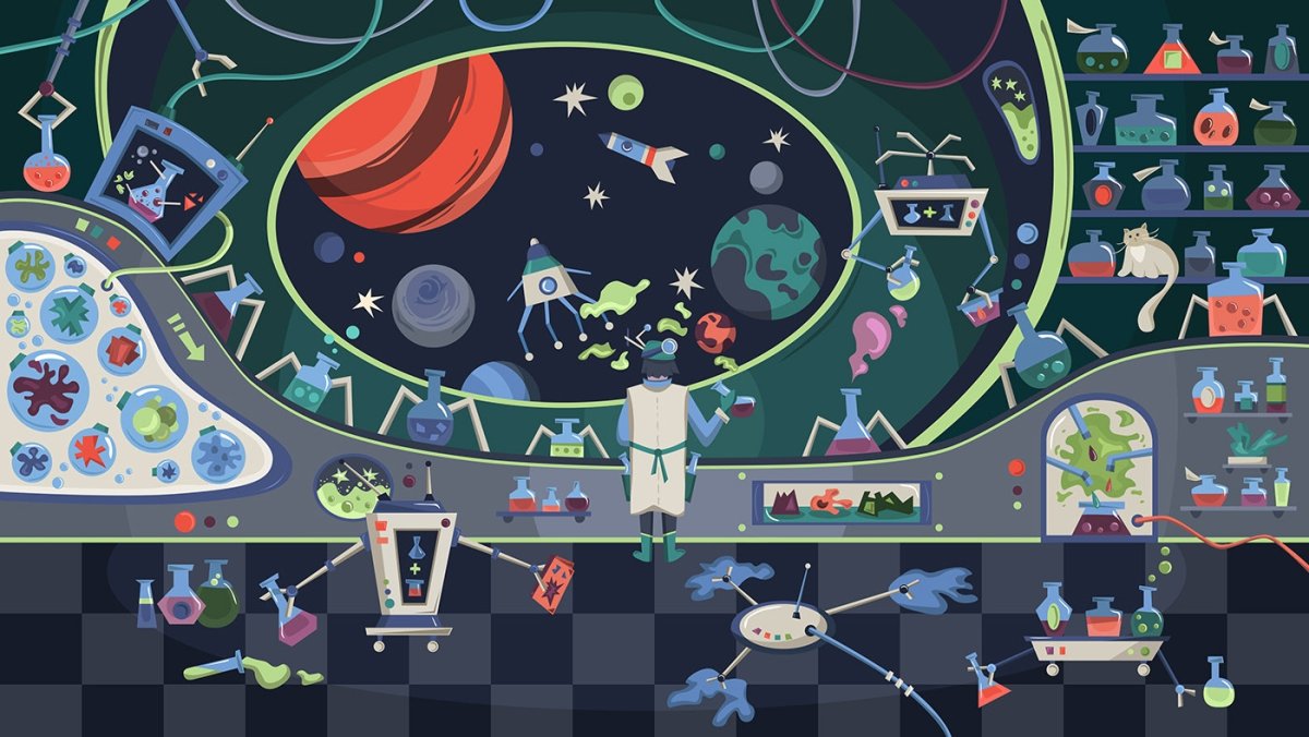 Космическая лаборатория фон для детей