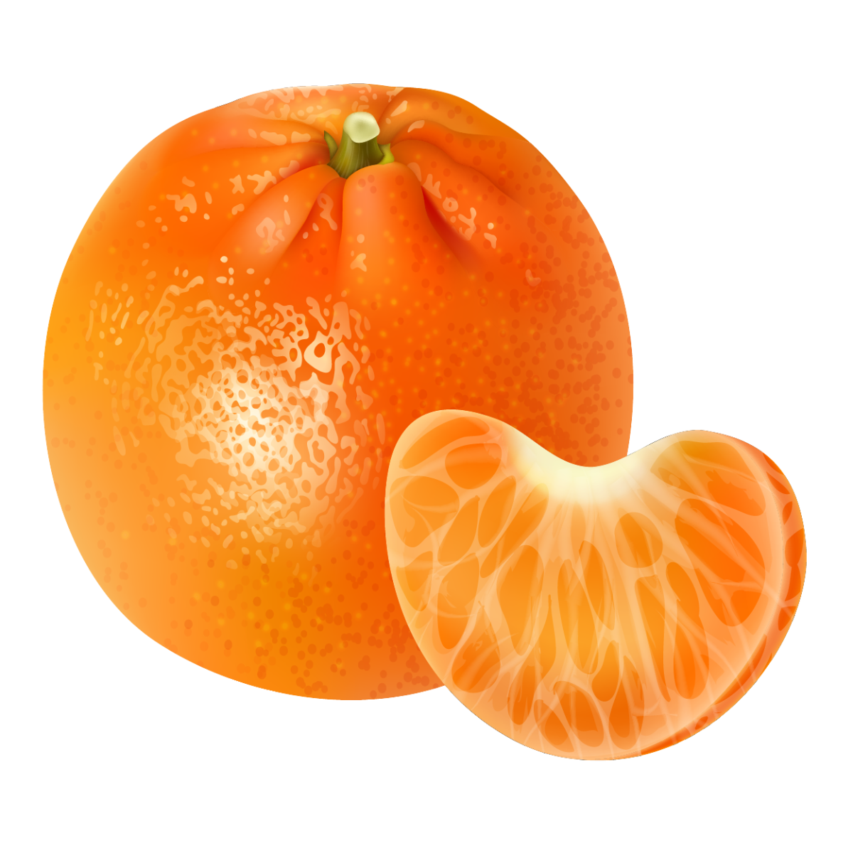 Мандарин на прозрачном фоне