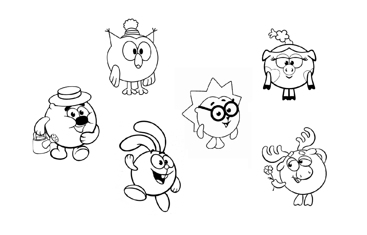 Смешарики раскраска для детей Нюша