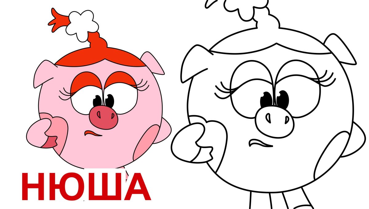 Крош из мультика Смешарики раскраска