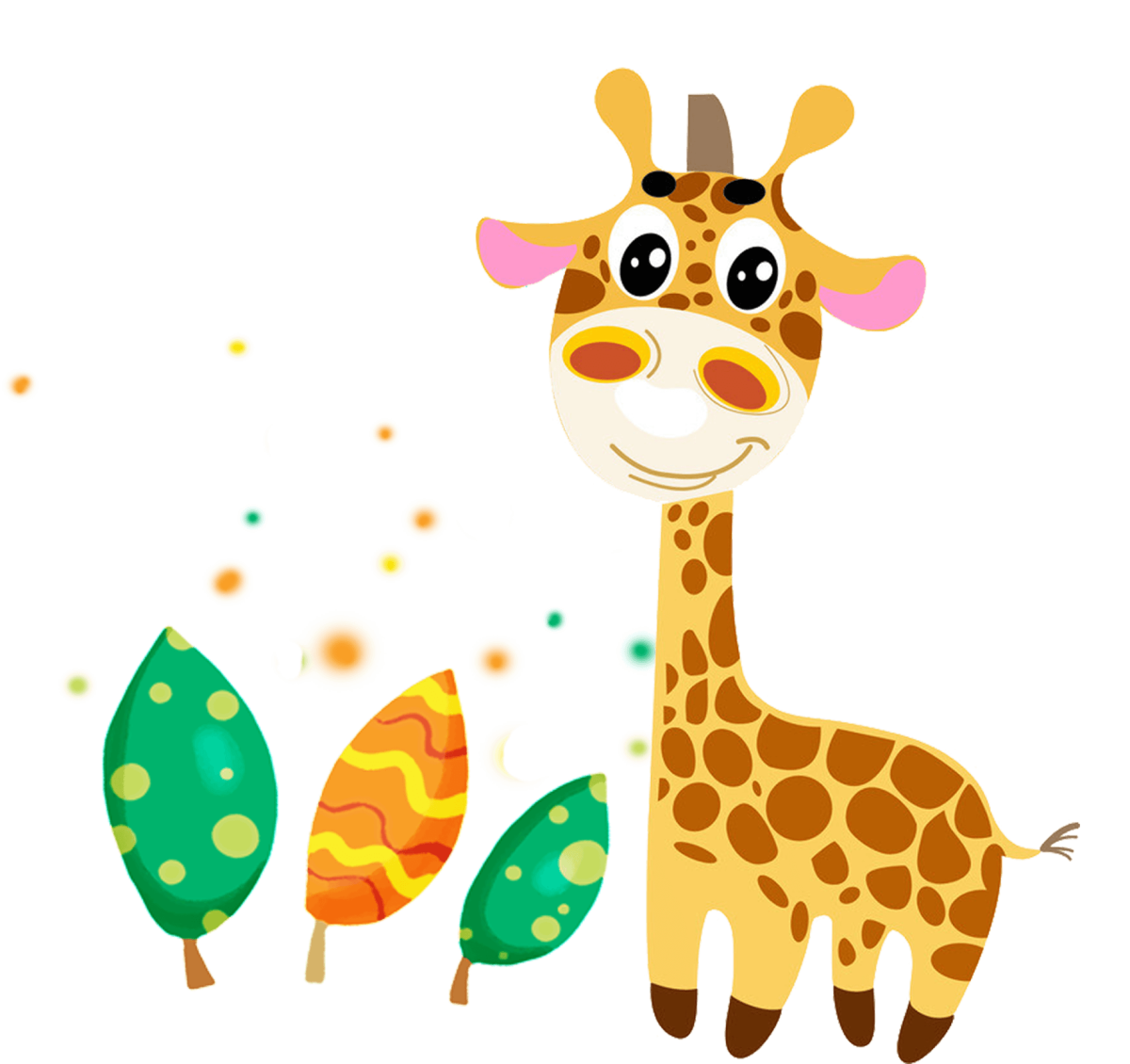 Жирафик мультяшный сидит