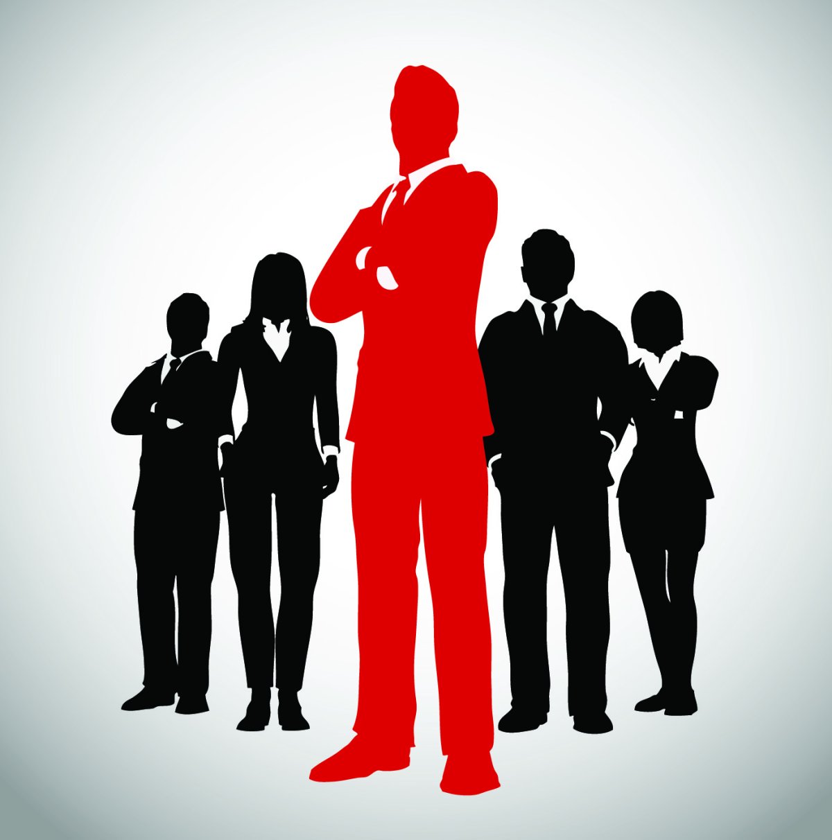 Силуэты людей лидерство