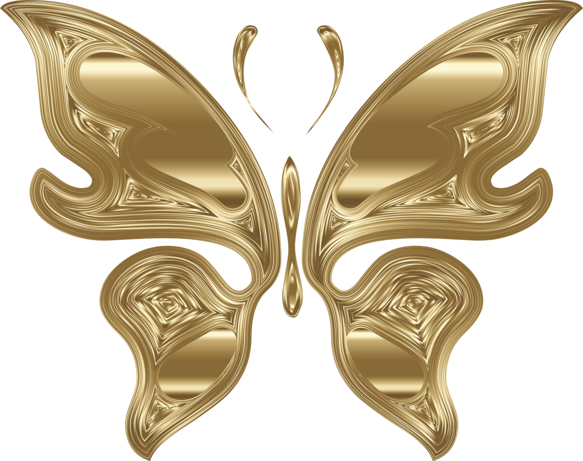 Золотистые бабочки для печати