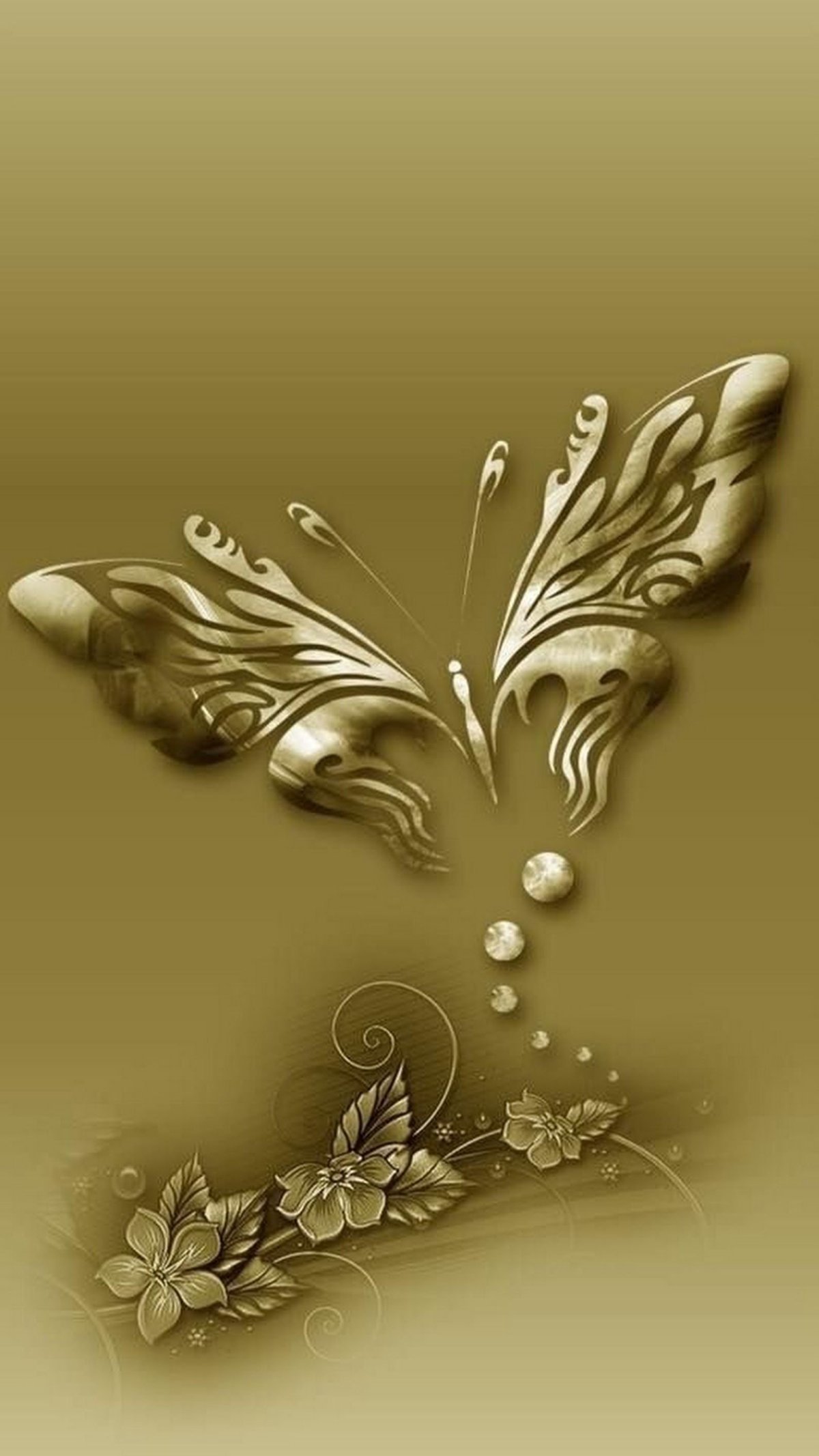 Шаблон бабочек золото