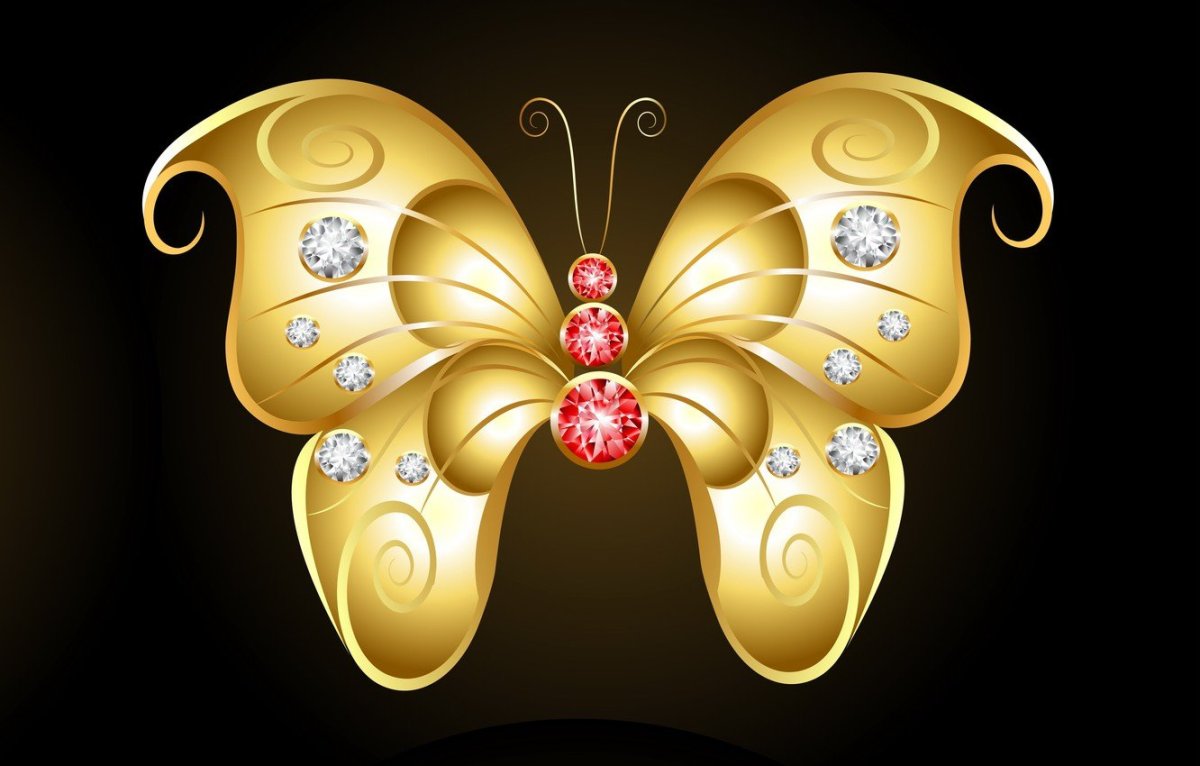 Красивая Золотая бабочка
