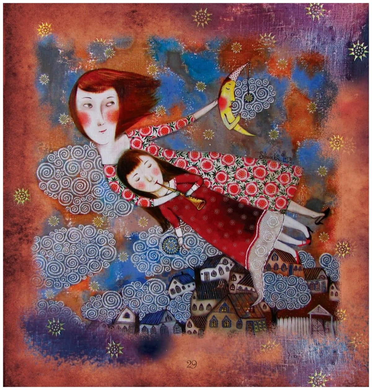 Мама ангел с ребенком на руках