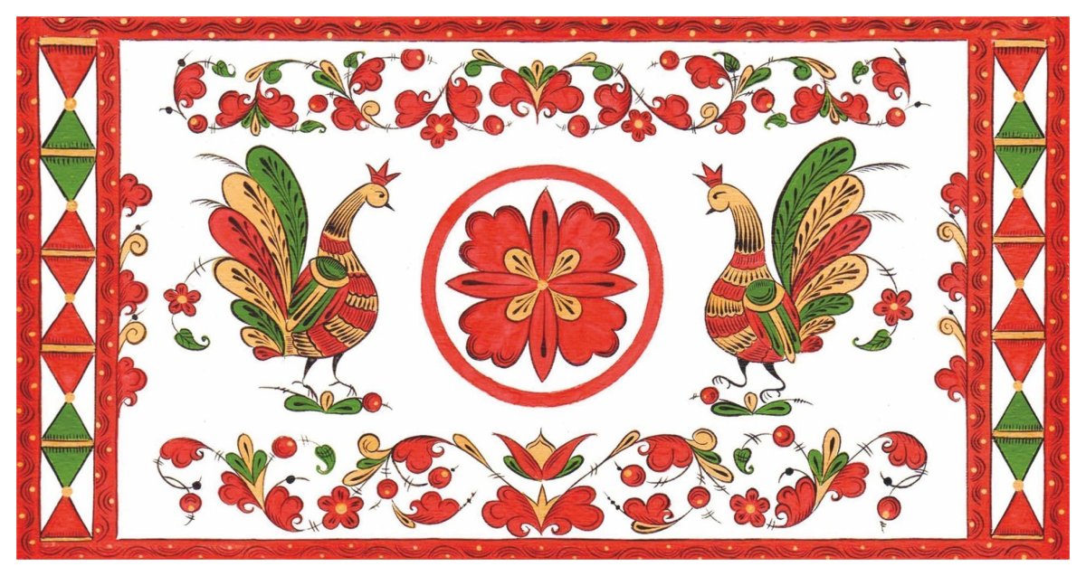 Птица Сирин в пермогорской росписи