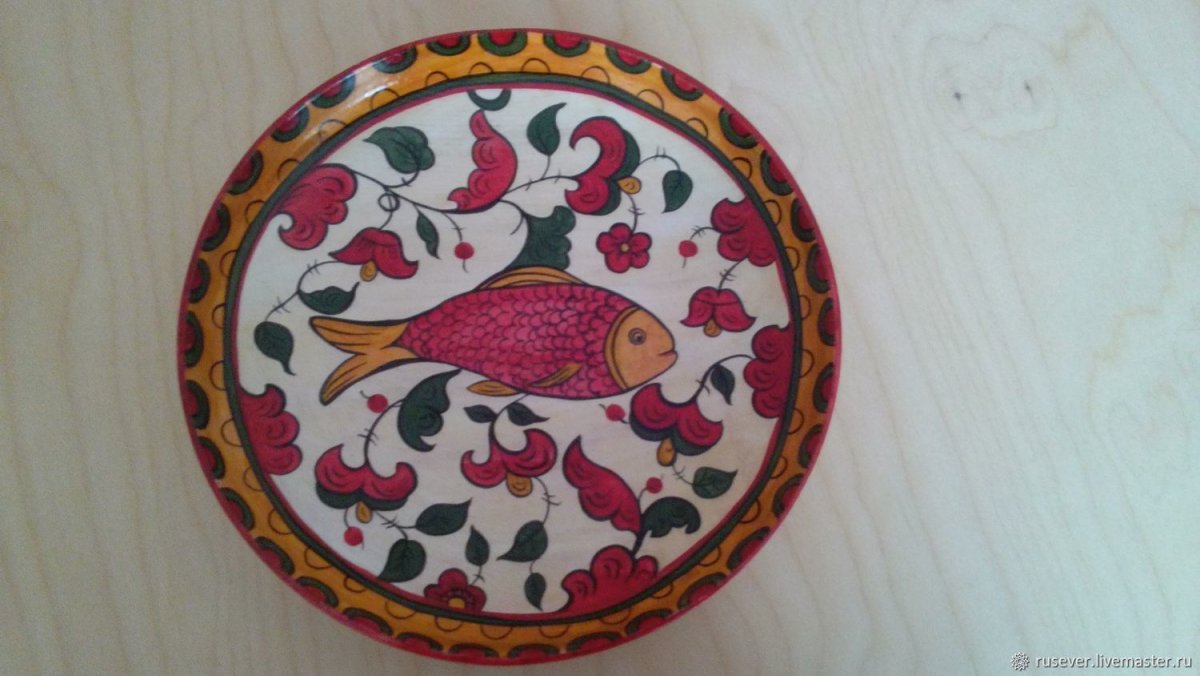 Пермогорская роспись изделия