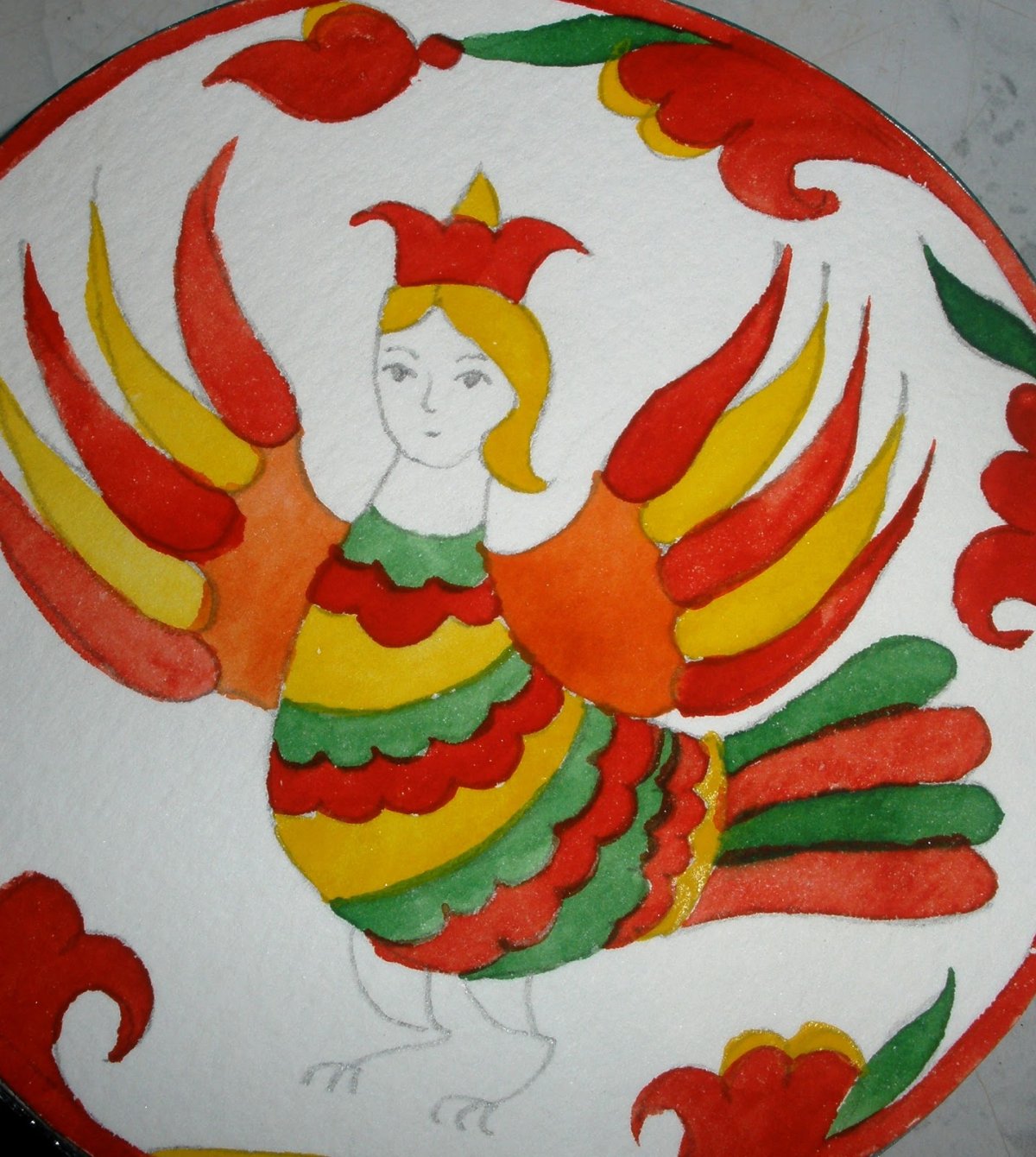 Северодвинская роспись птица Сирин