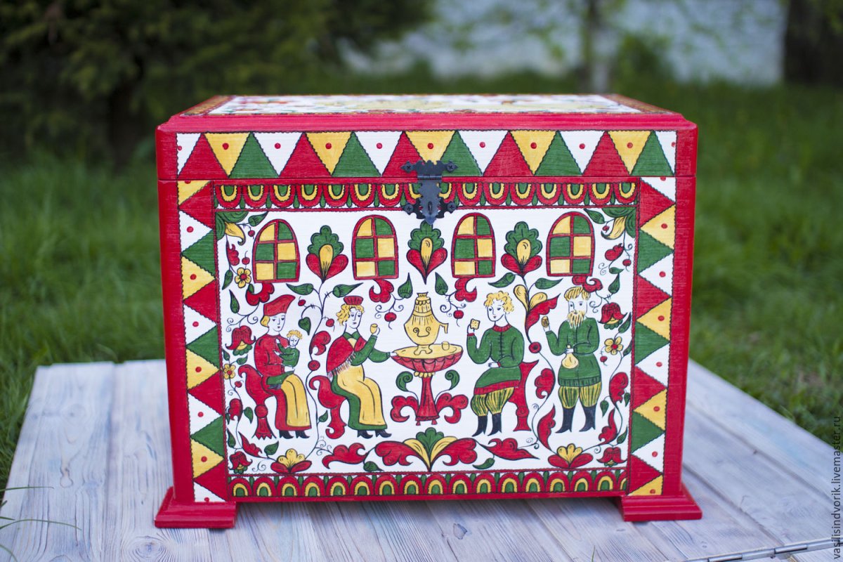 Подносы с пермогорской росписью