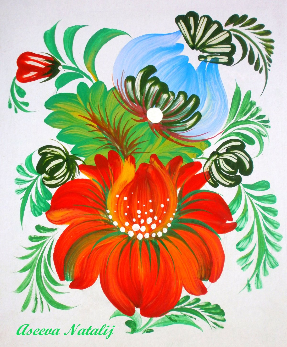 Петриковская роспись узор на белом фоне