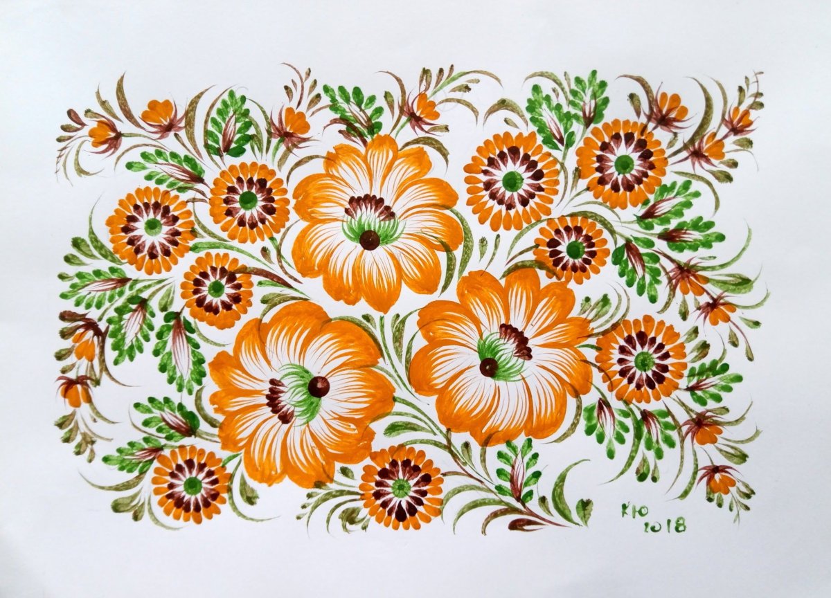 Кубанские узоры Петриковская роспись