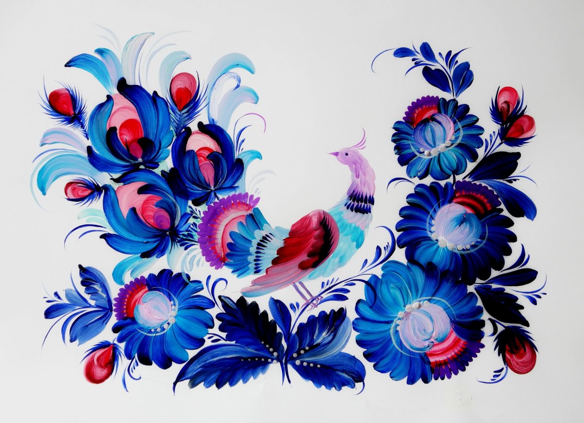 Цветочный орнамент для росписи стен Петриковка