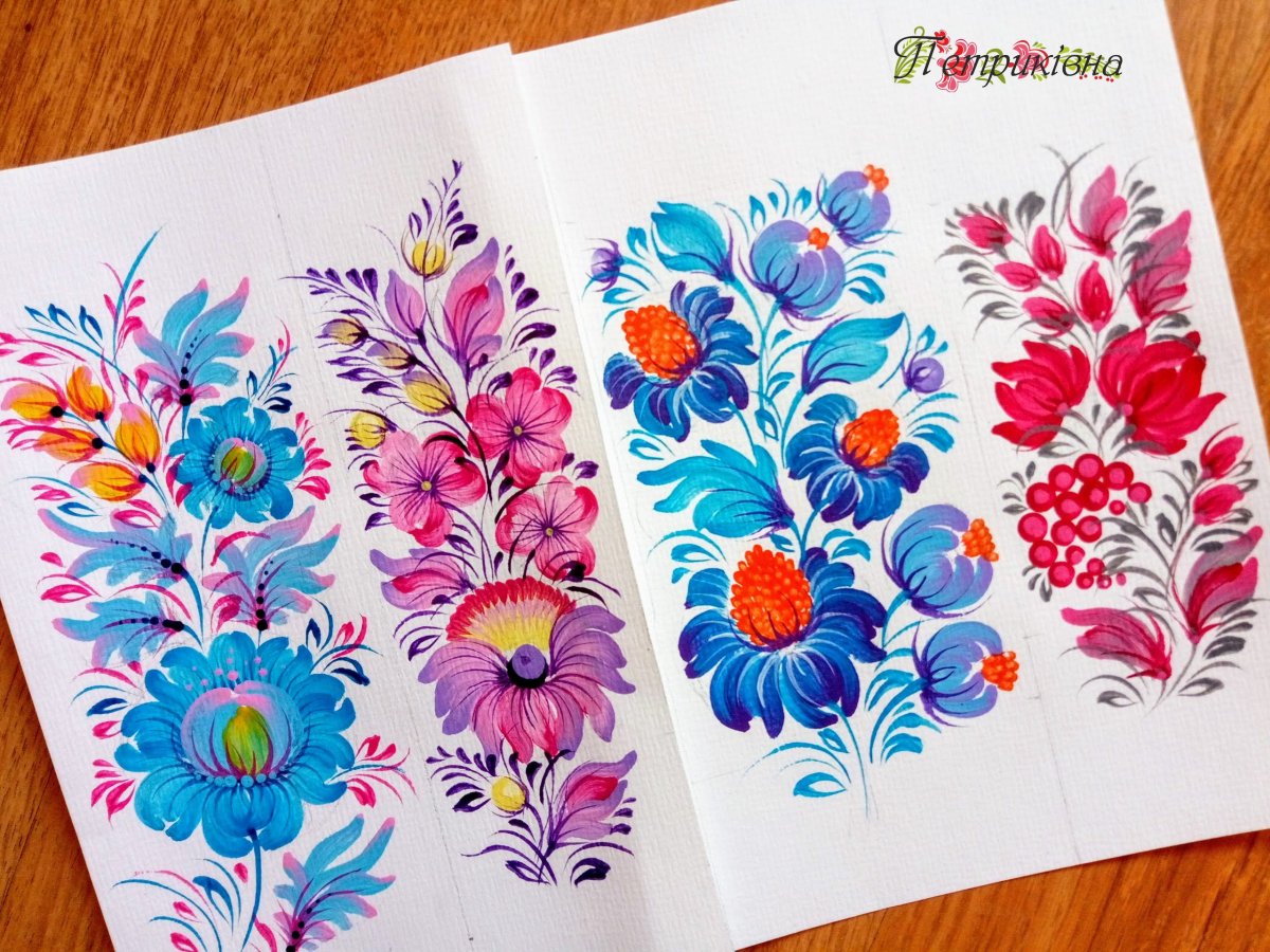 Петриковская роспись подсолнух