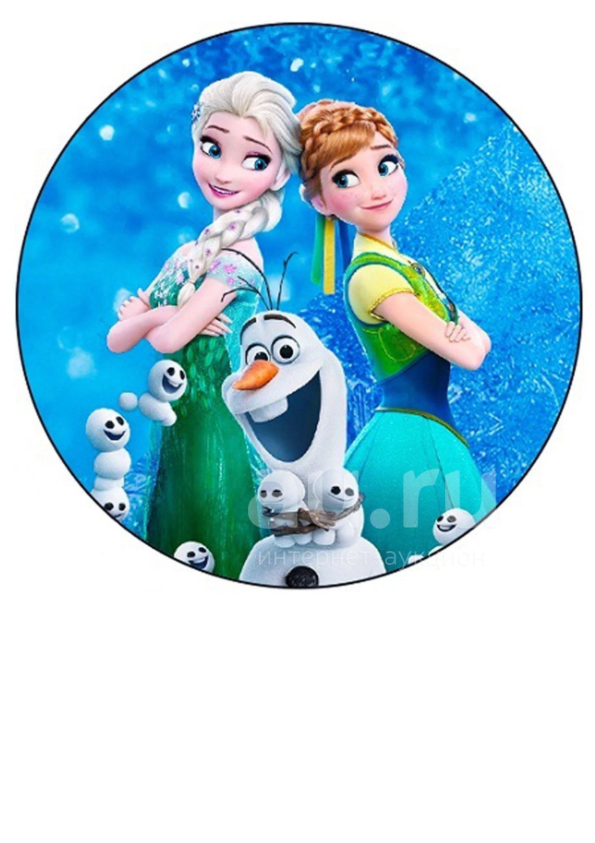 Вафельная картина Эльза и Анна