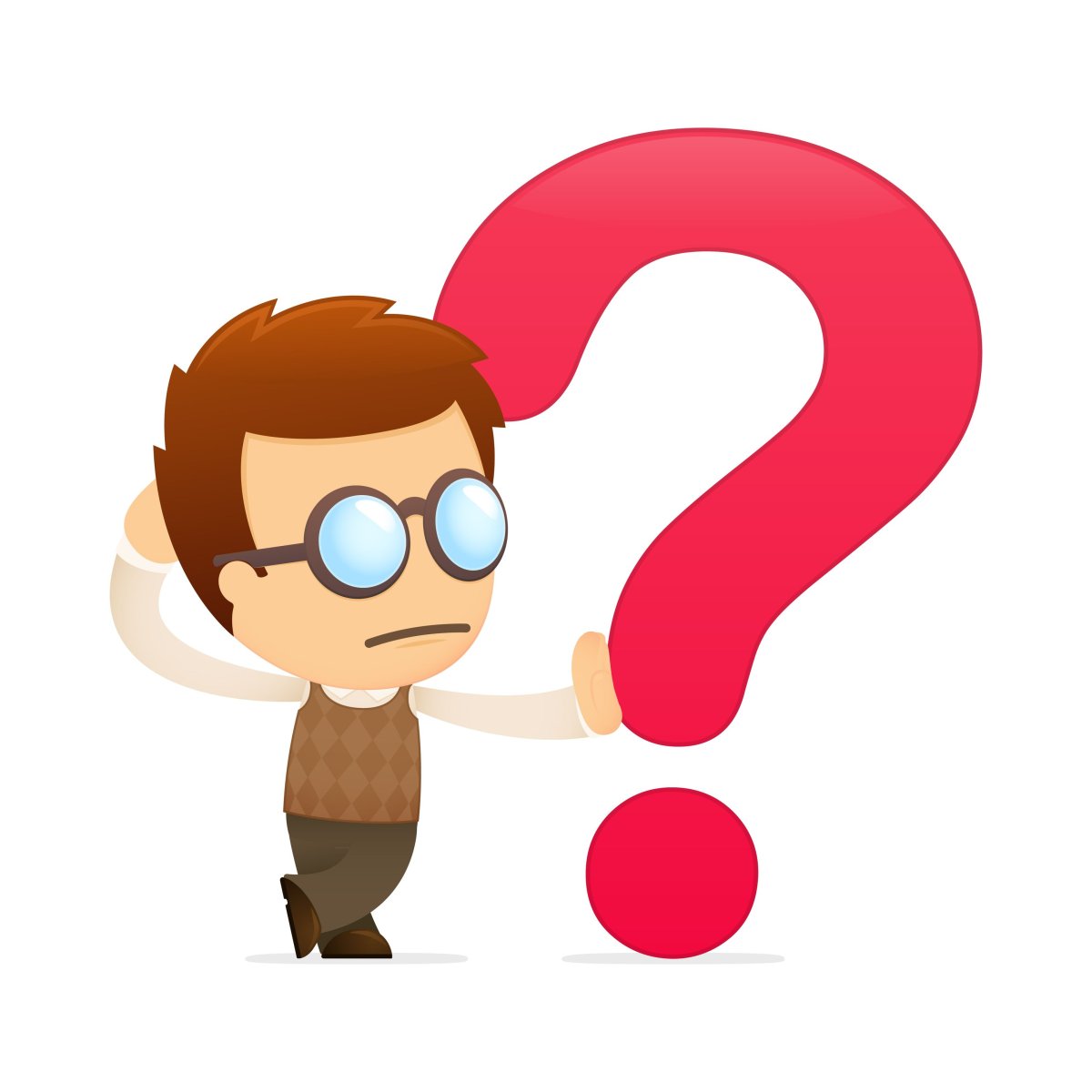 Человек с вопросом мультяшный