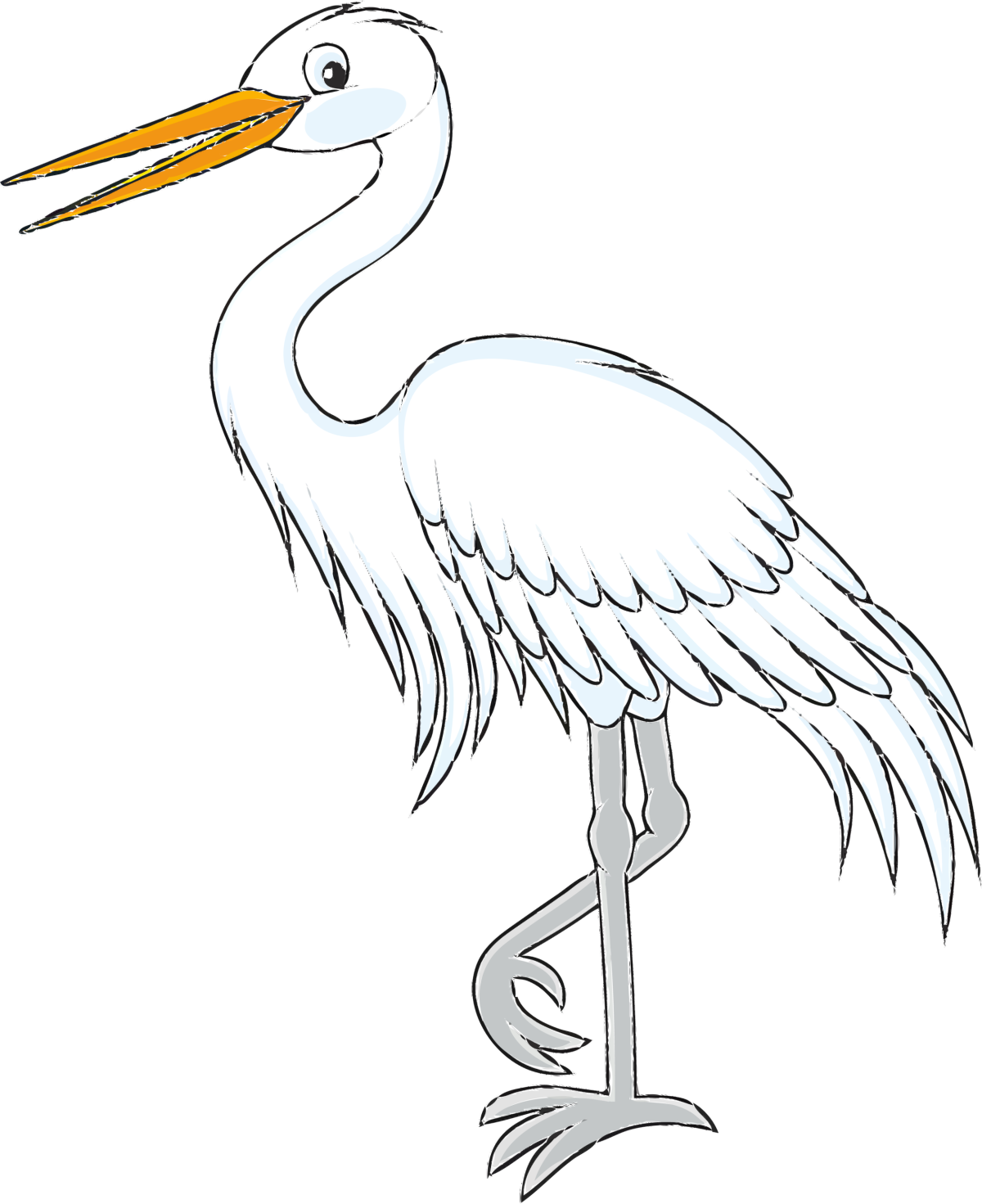 Цапля мультяшка