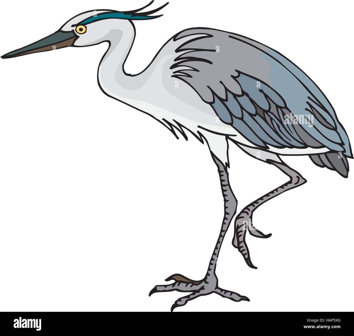 Цапля мультяшная