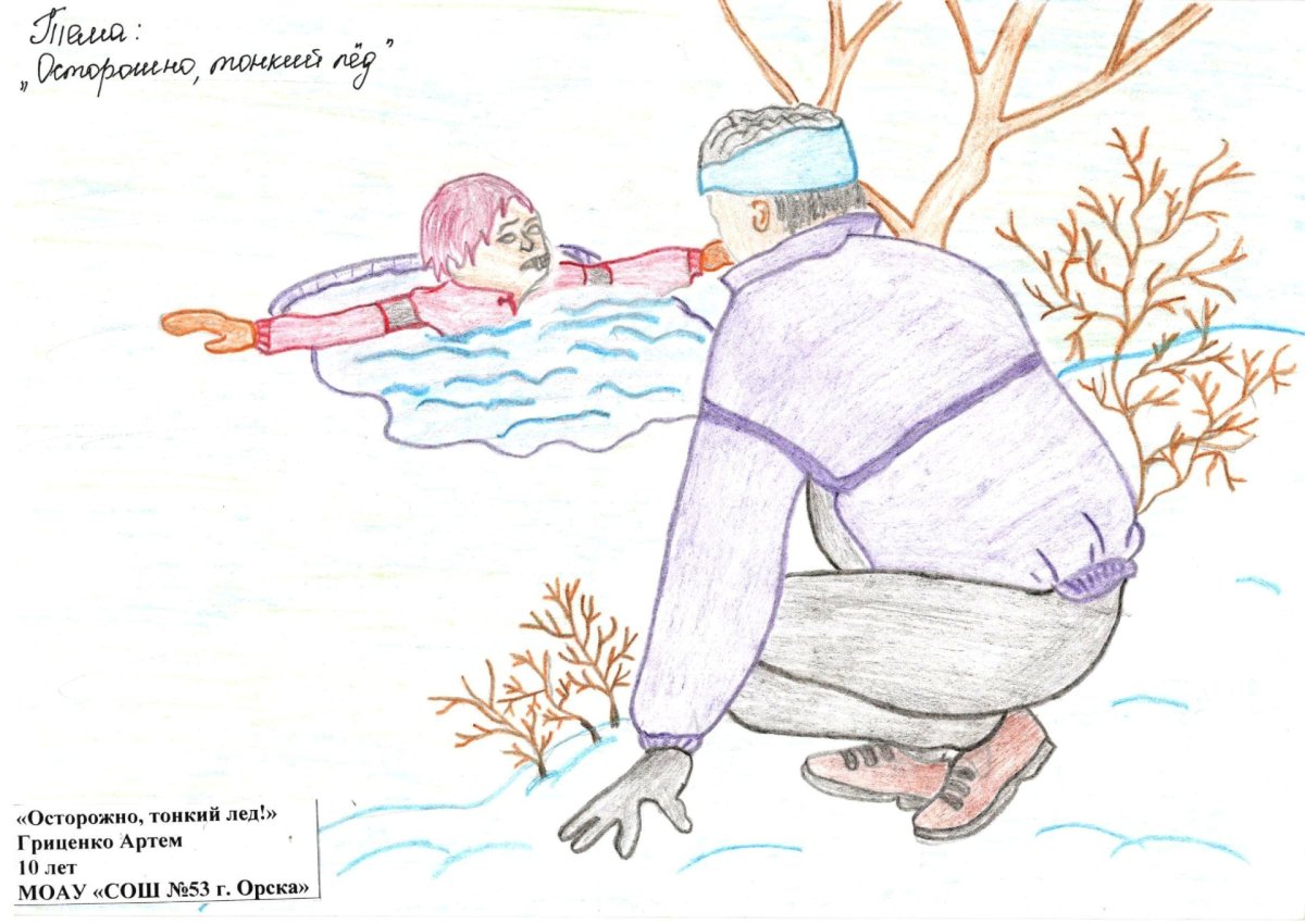 Рисунок на тему тонкий лед