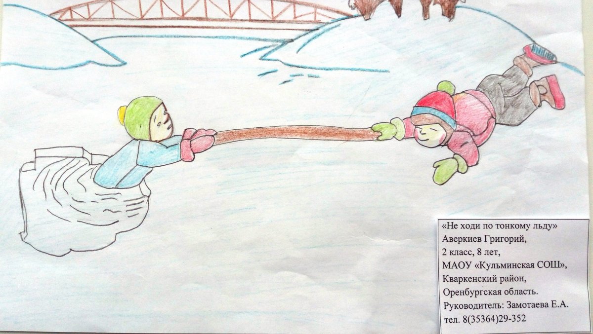 Осторожно тонкий лед рисунок