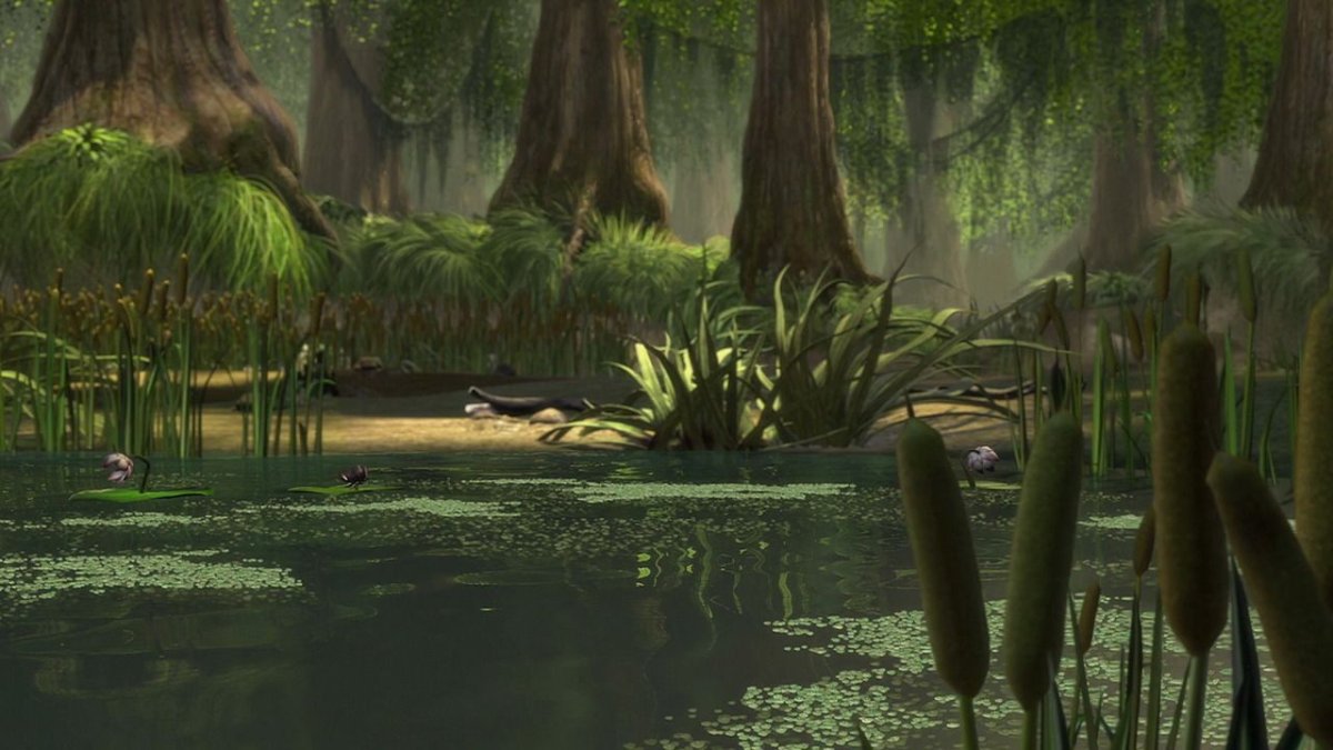 Дом Шрека с болотом