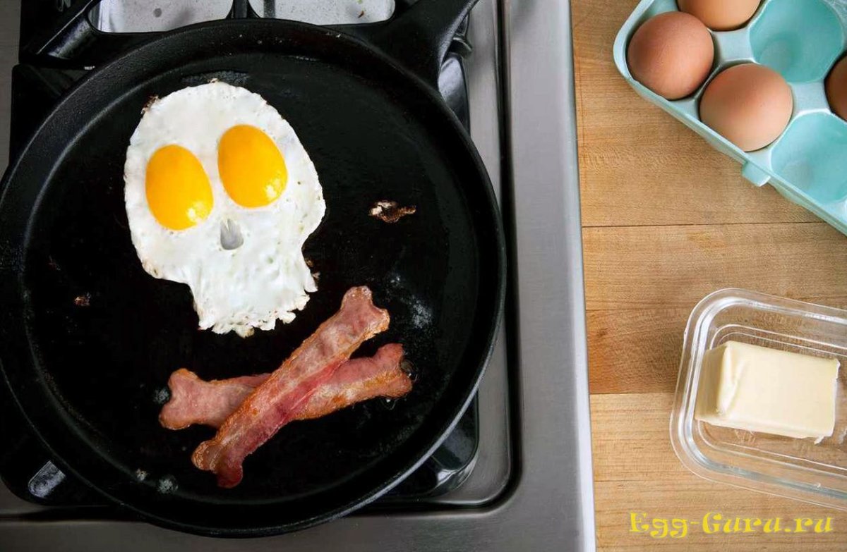 Смешная яичница на завтрак