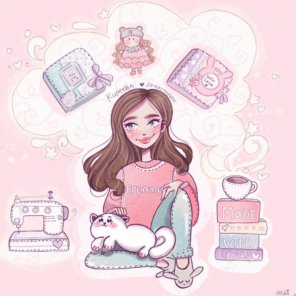 Стикеры милые девочки