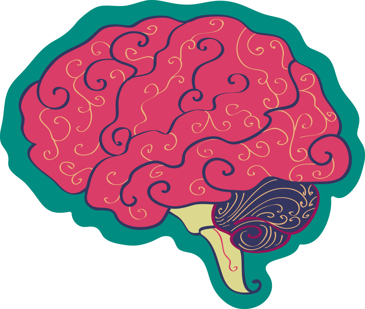 Необычная иллюстрация мозг