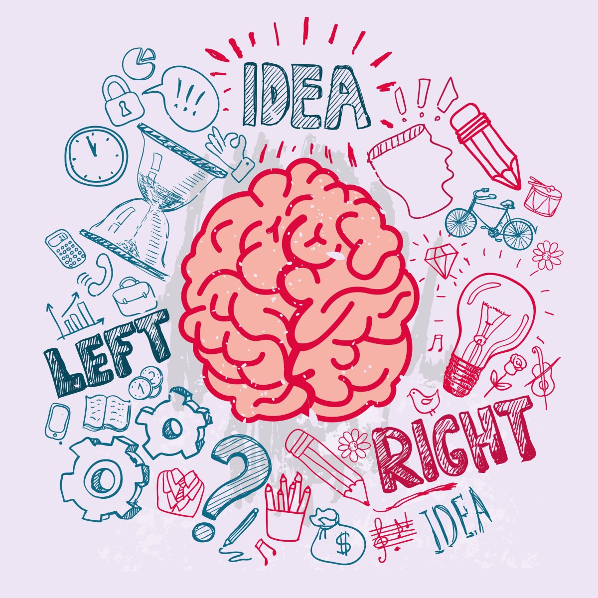 Мозг вектор левое и правое