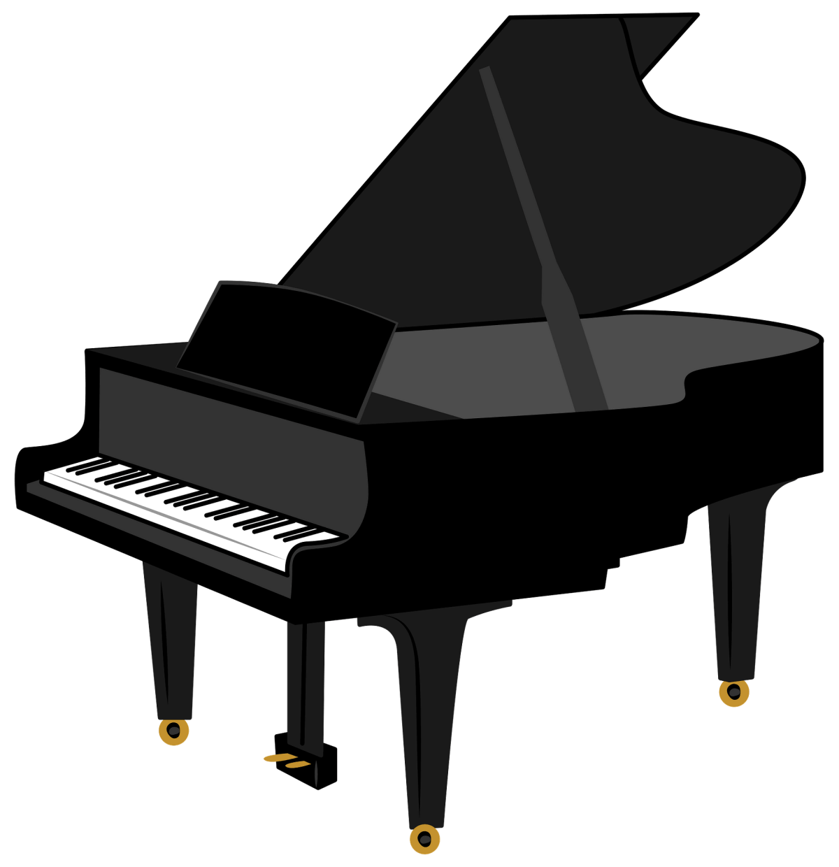 Рояль на прозрачном фоне