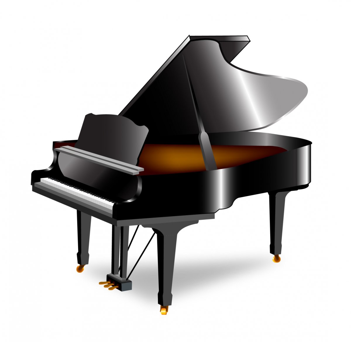 Рояль на прозрачном фоне