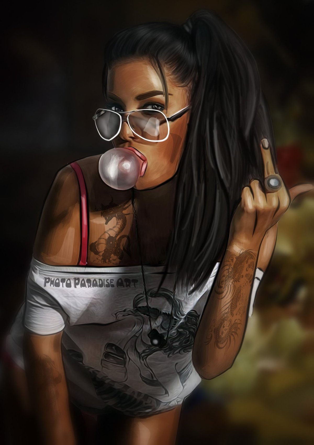 Дерзкая девушка арт