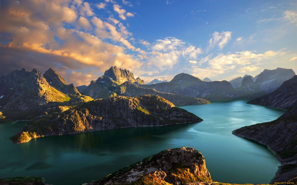 Норвегия фьорды закат