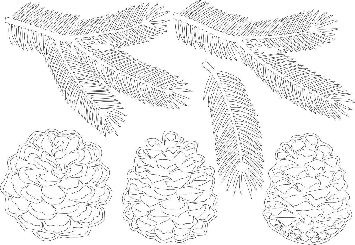 Вытынанка Еловая веточка