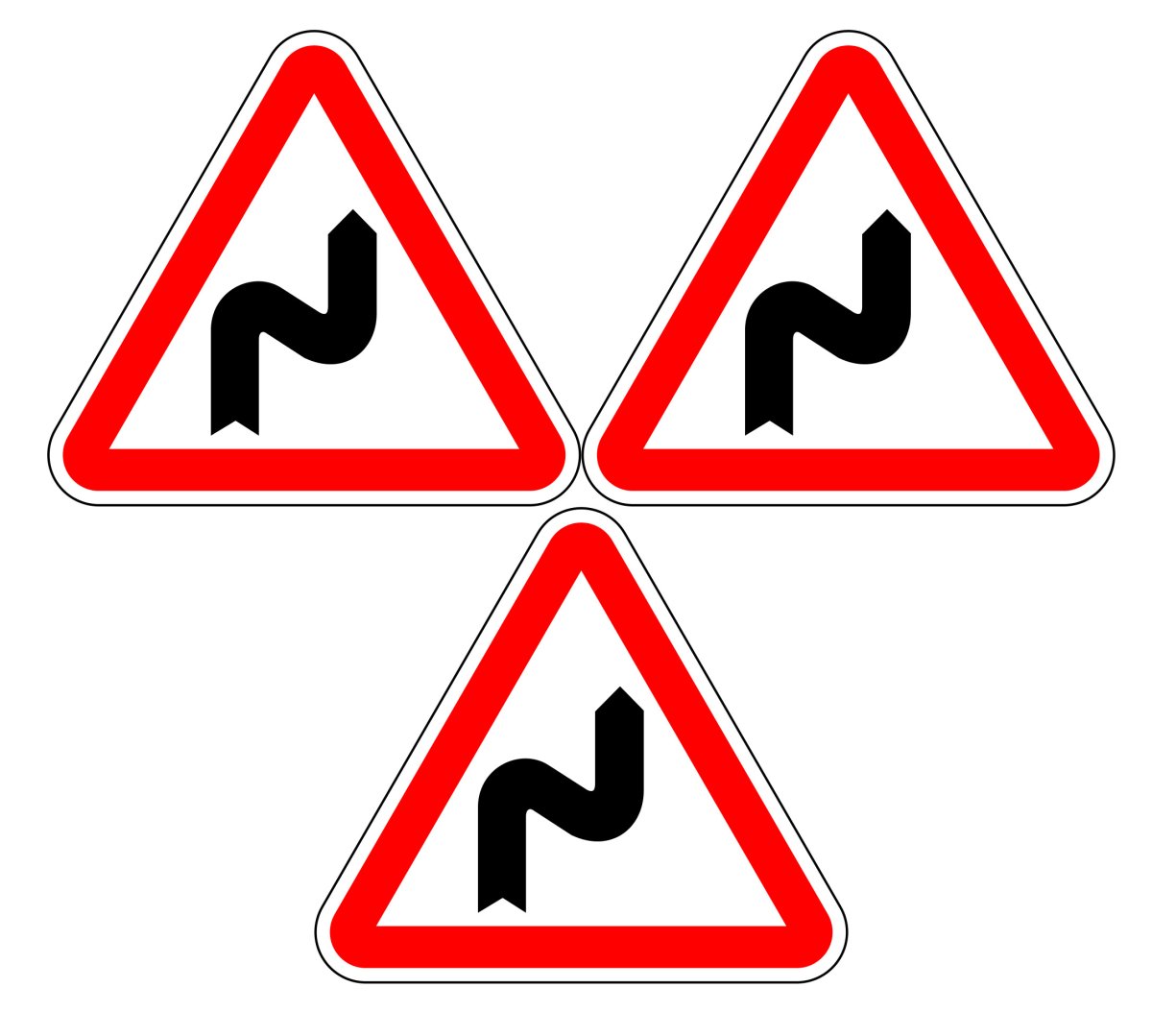 Знак опасный поворот