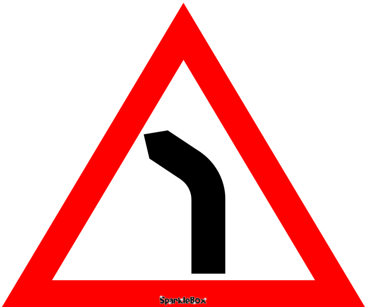 Дорожный знак 1.11.2 опасный поворот налево