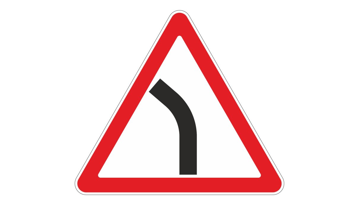 Знак опасный поворот 1.11.1