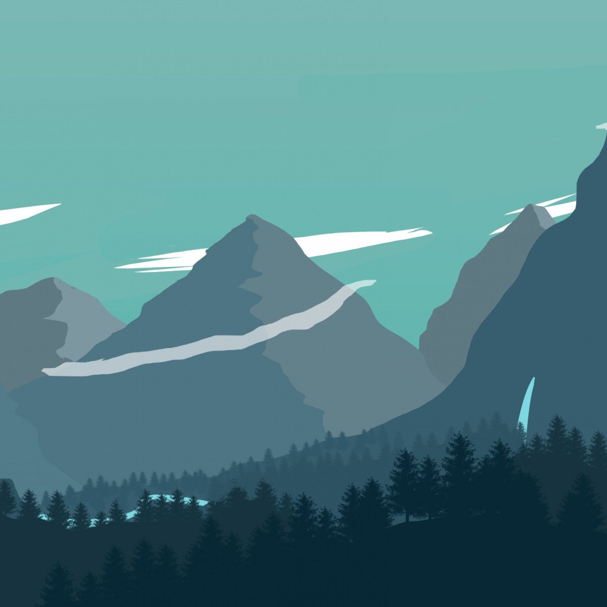 Firewatch лес река горы