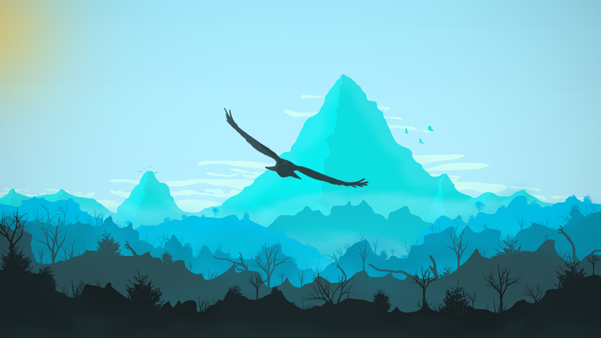 Пейзаж стиле Flat