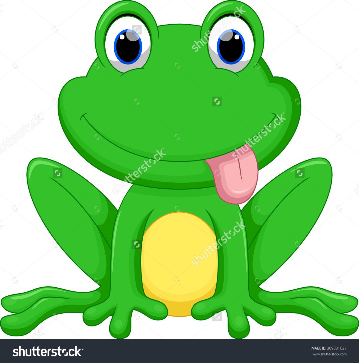 Лягушонок на кувшинке мультяшный