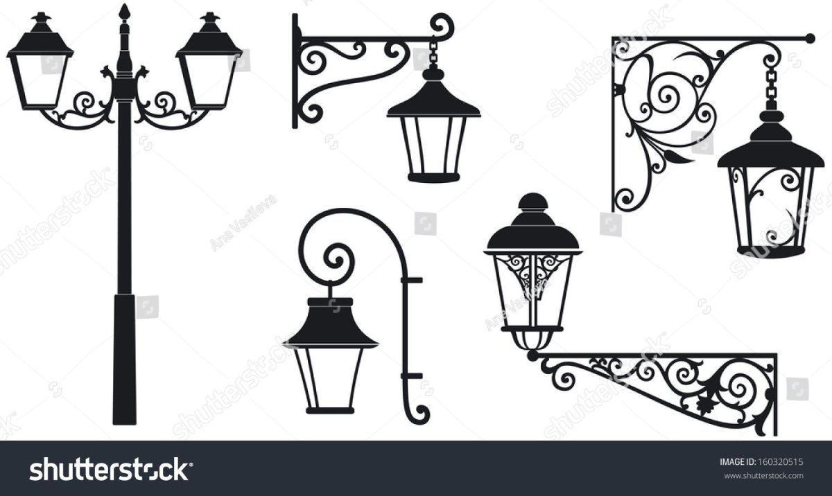 Фонарь уличный с завитками