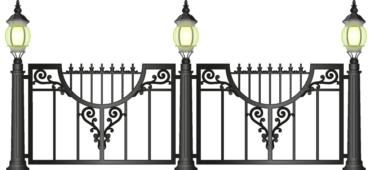 Кованый забор на прозрачном фоне