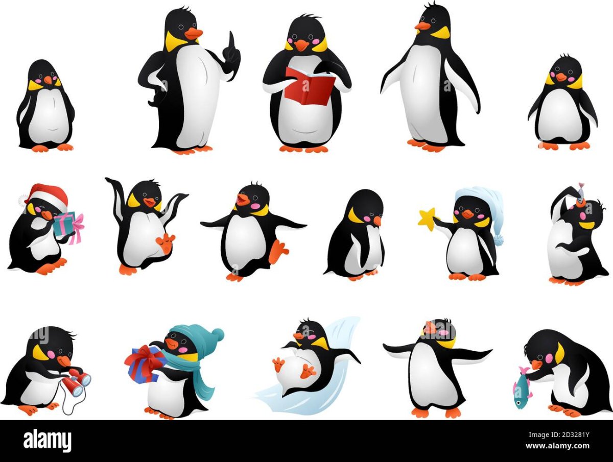 Пингвин вектор вид сзади