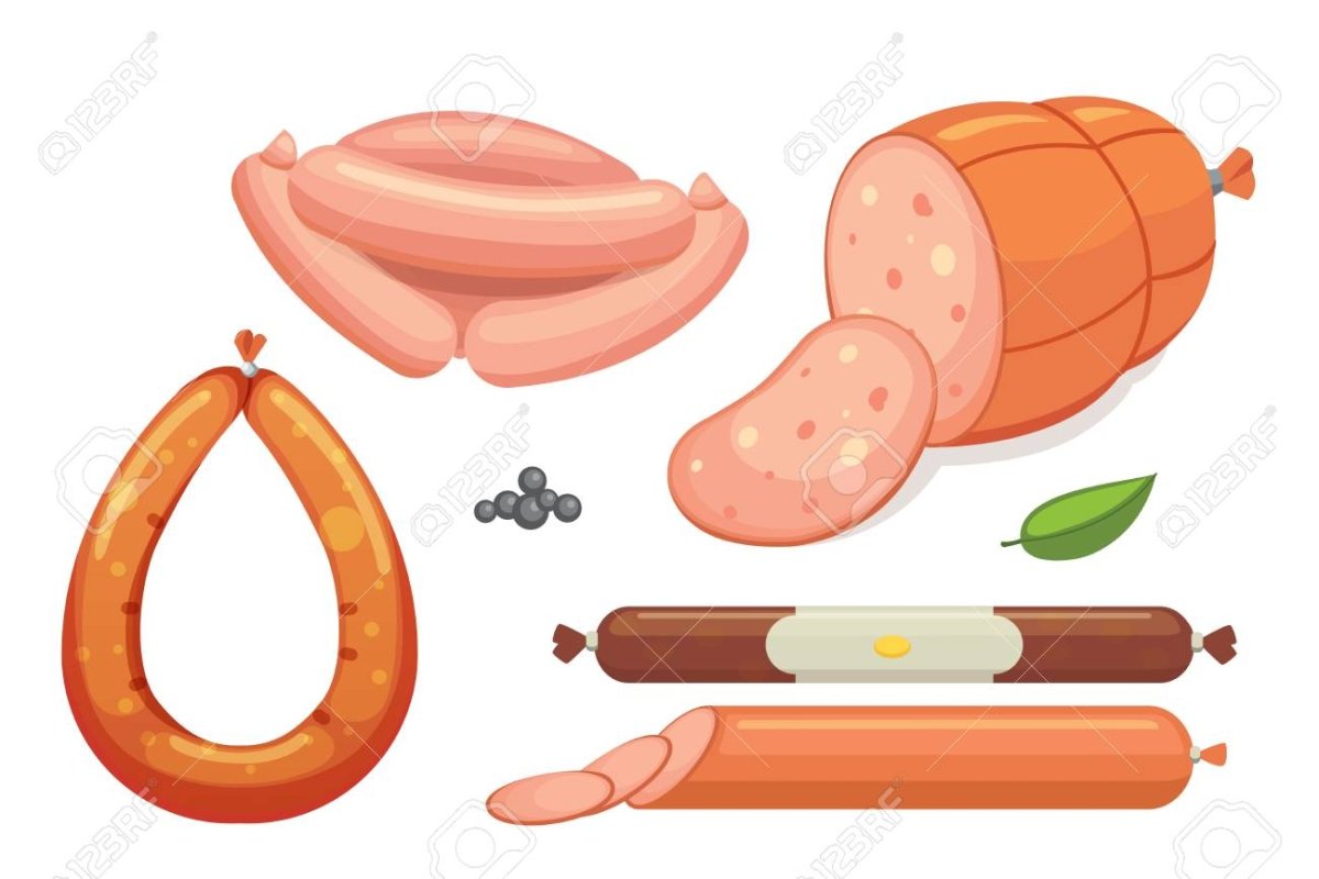 Рисование с детьми колбаса и сосиски