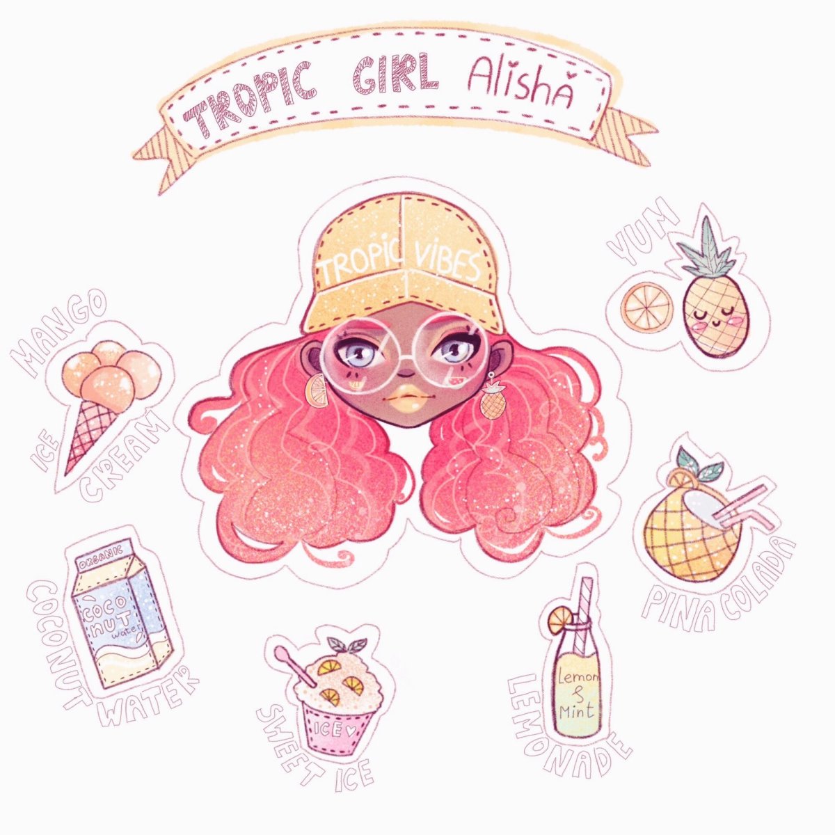 Стикеры для девочек для распечатки