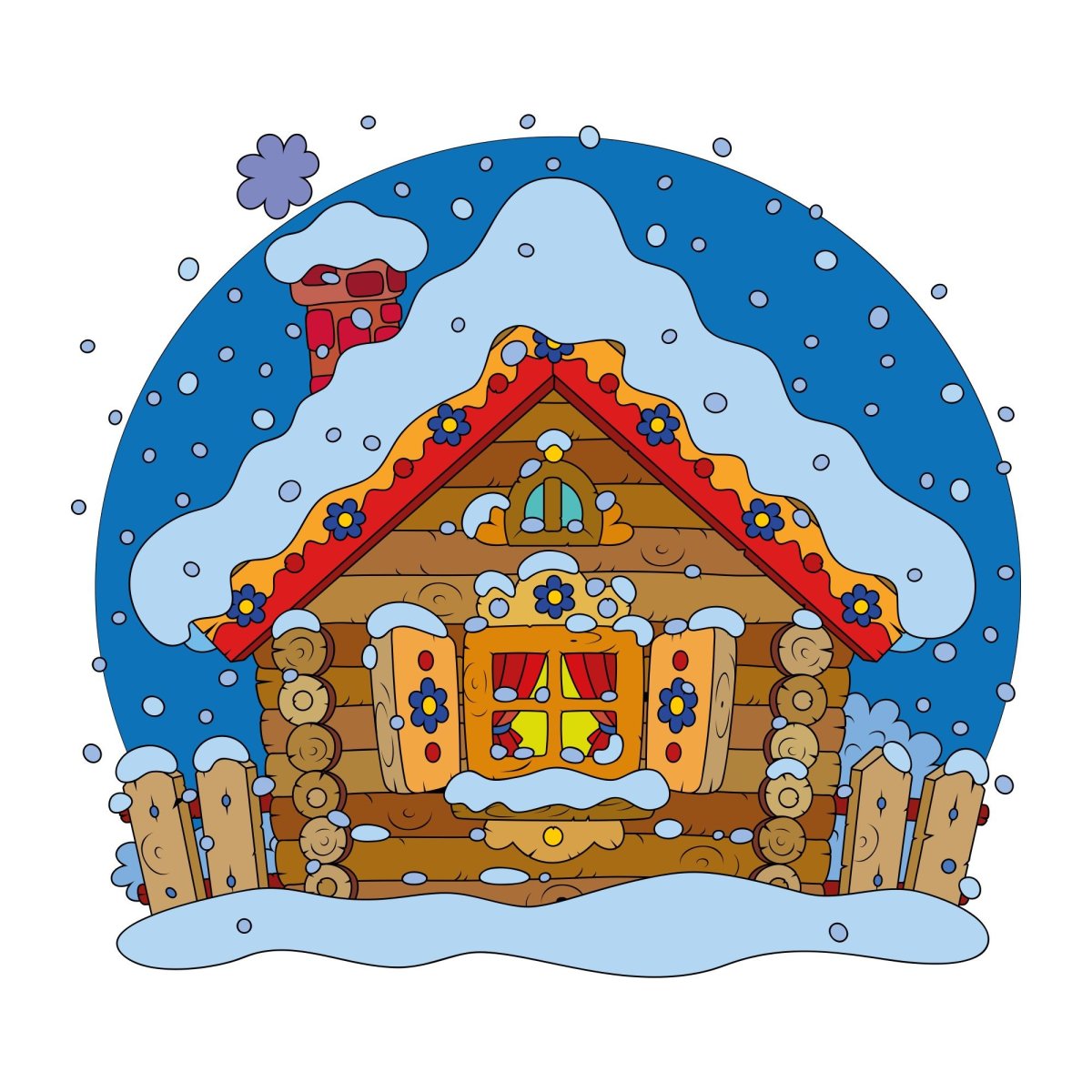 Сказочное окно для избушки рисунок