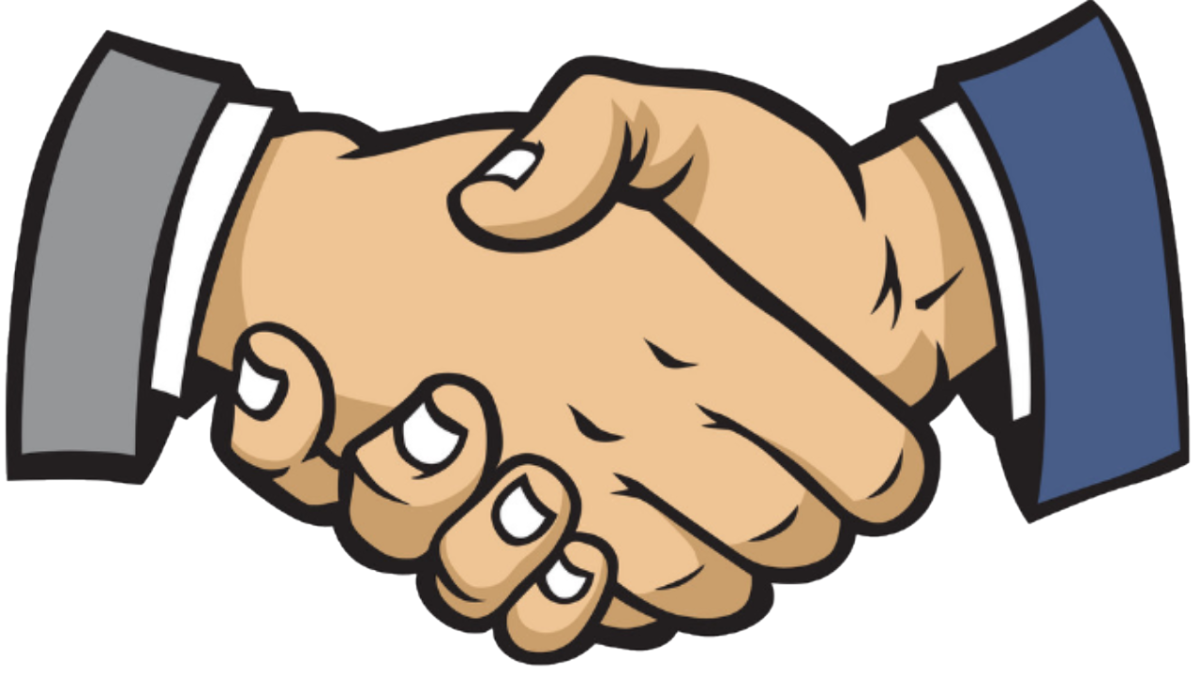 Рукопожатие черно белое